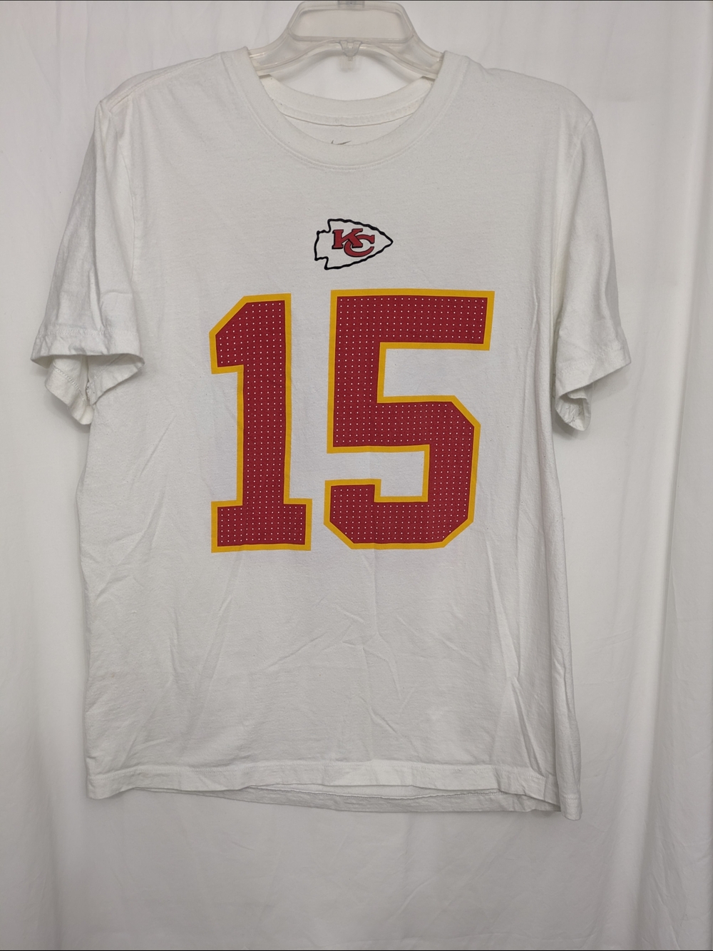 Nike Team Kansas City Chiefs Patrick Mahomes #15 White Graphic Tee Men's L  NFL